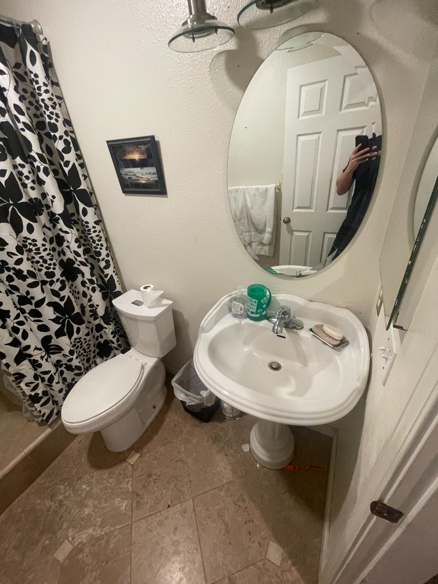 Before: Downstairs bathroom — Garlic House, Gilroy CA