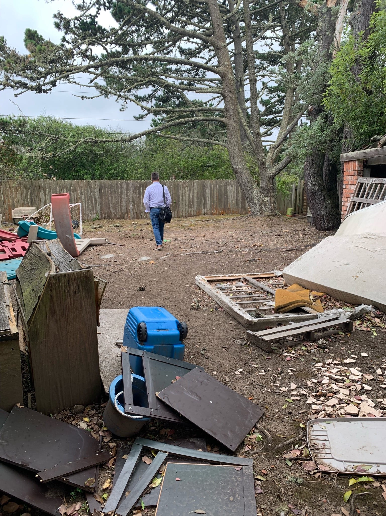 Before: Side yard — Mason's House, San Bruno CA