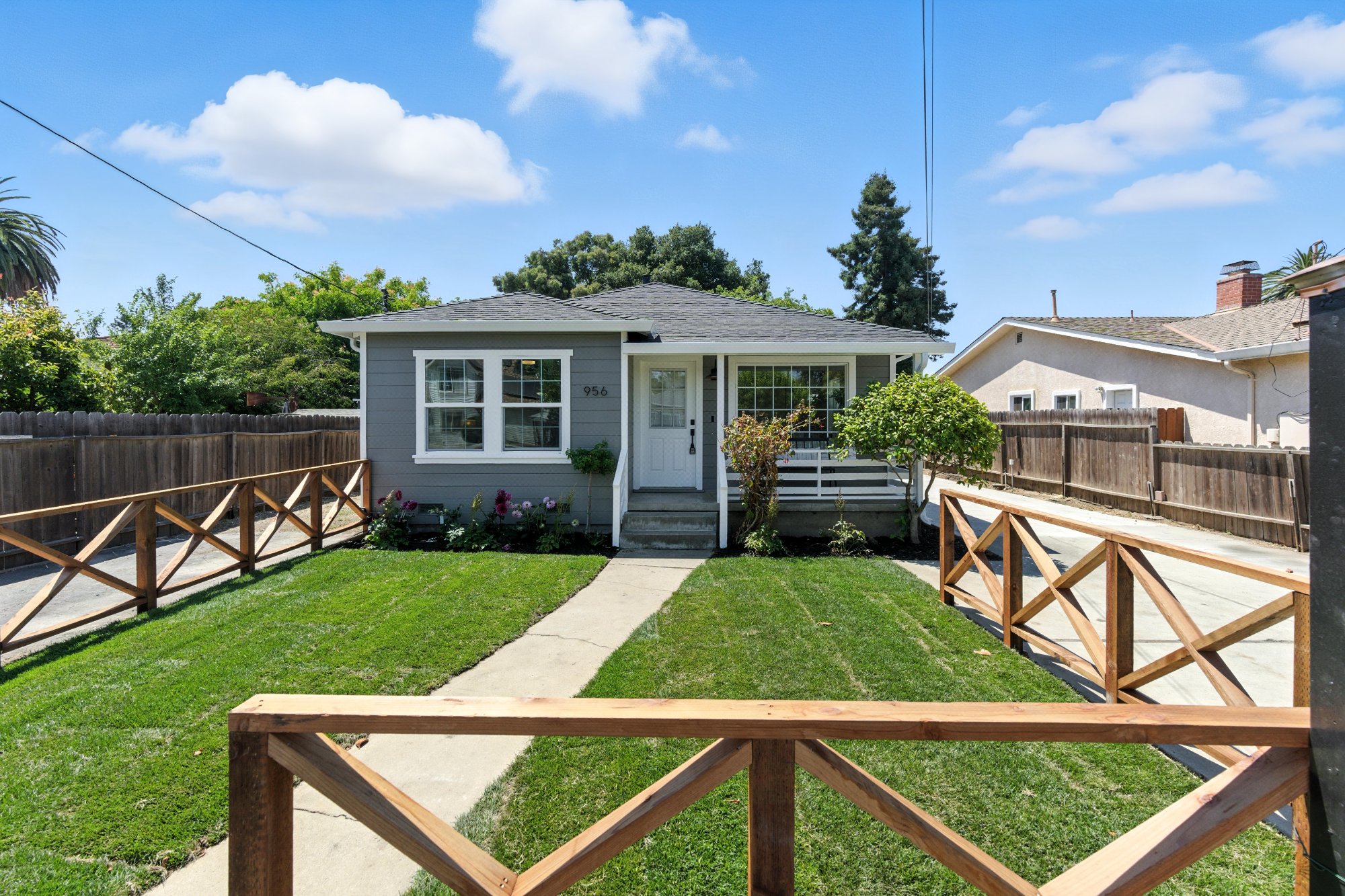 After: Front exterior — Secret Garden House, Bryant Way Sunnyvale CA